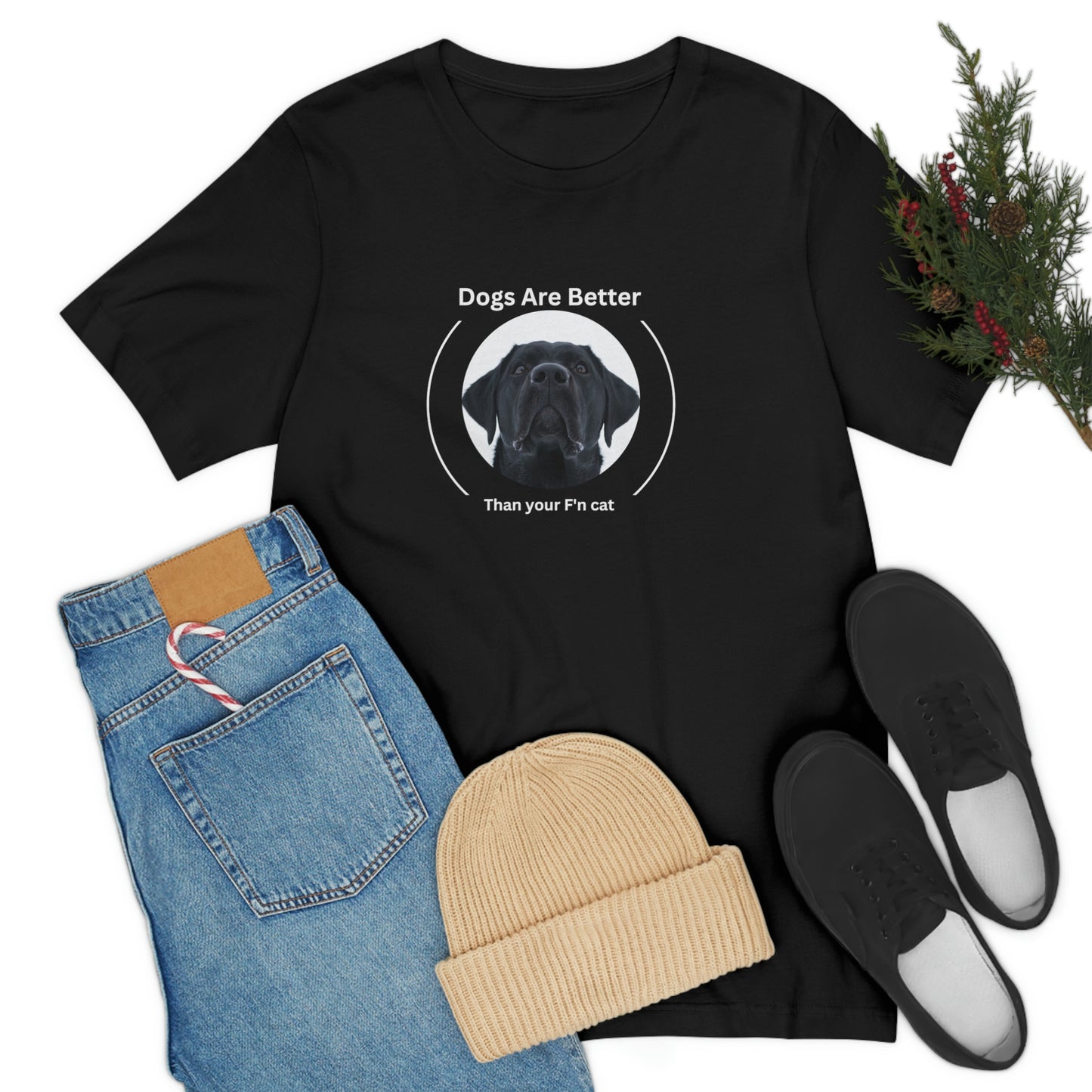 Unisex Jersey Short Sleeve Tee: Dog Lovers:  My Dog is Better than your Fn Cat